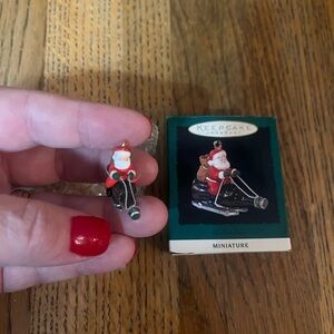 Hallmark Santa riding Coca Cola Sleigh Miniature Ornament- Keepsake